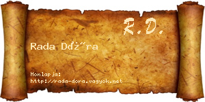 Rada Dóra névjegykártya